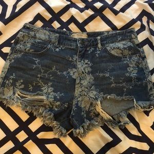 Free People High Waisted Denim Shorts